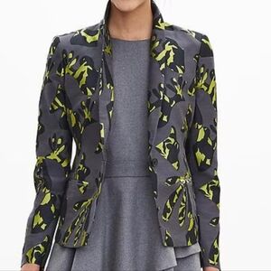 Banana Republic Floral Patterned Women's Jacket - Gray and Green
